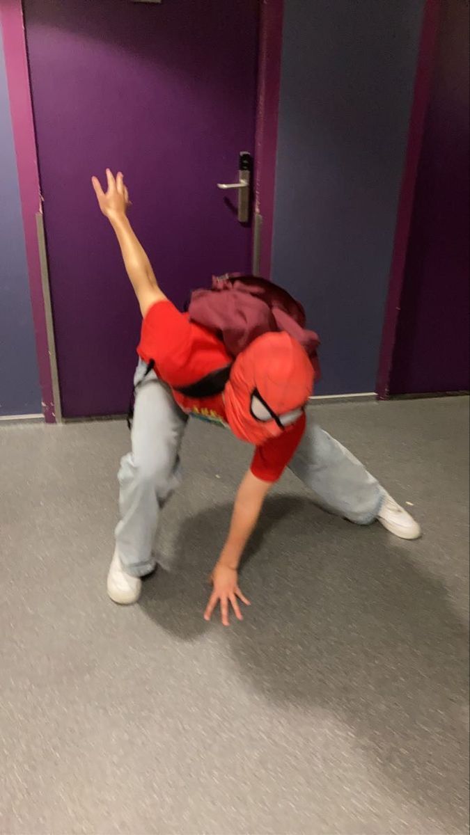 Creator doing a spider pose