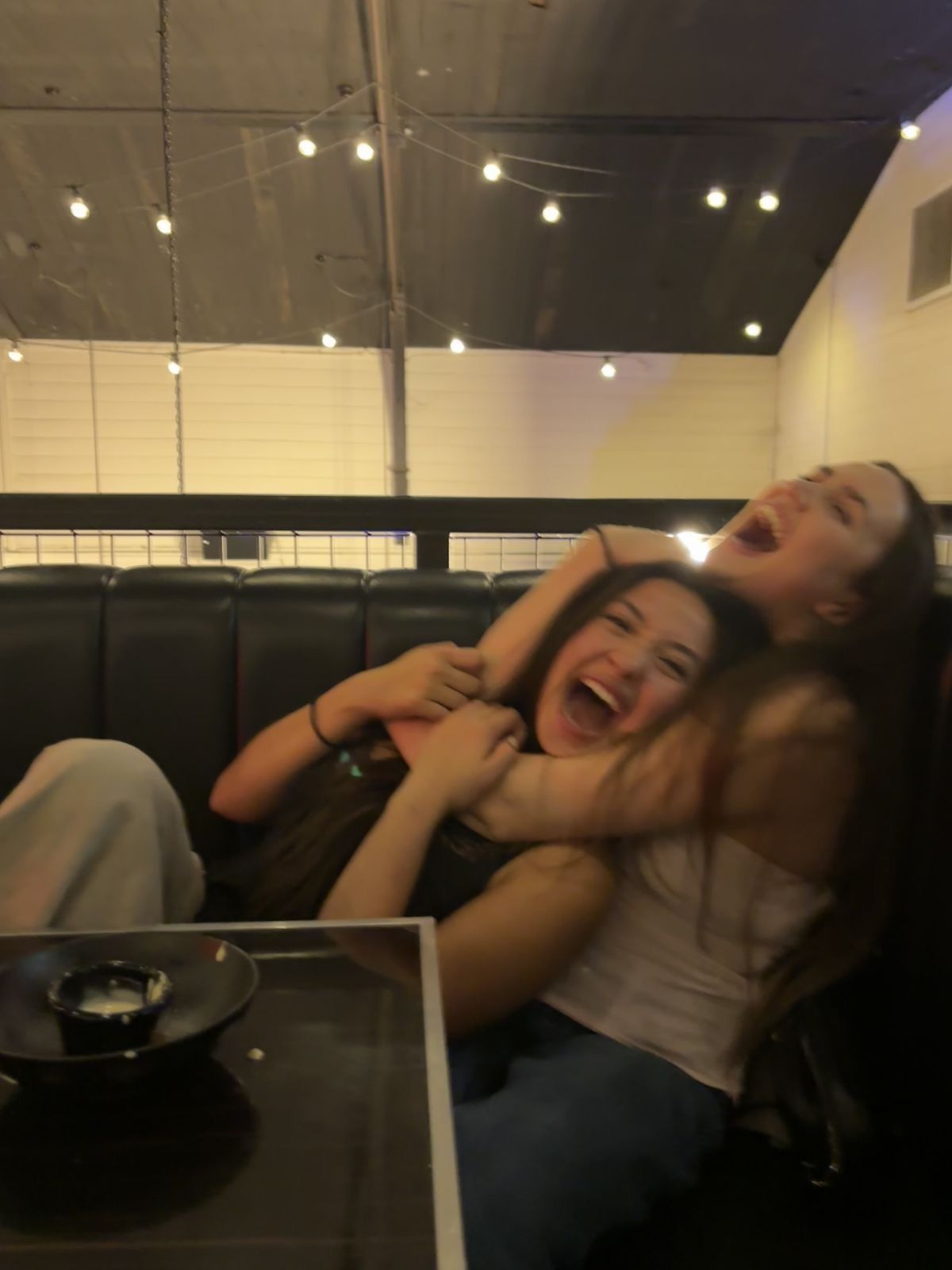 Friends laughing together
